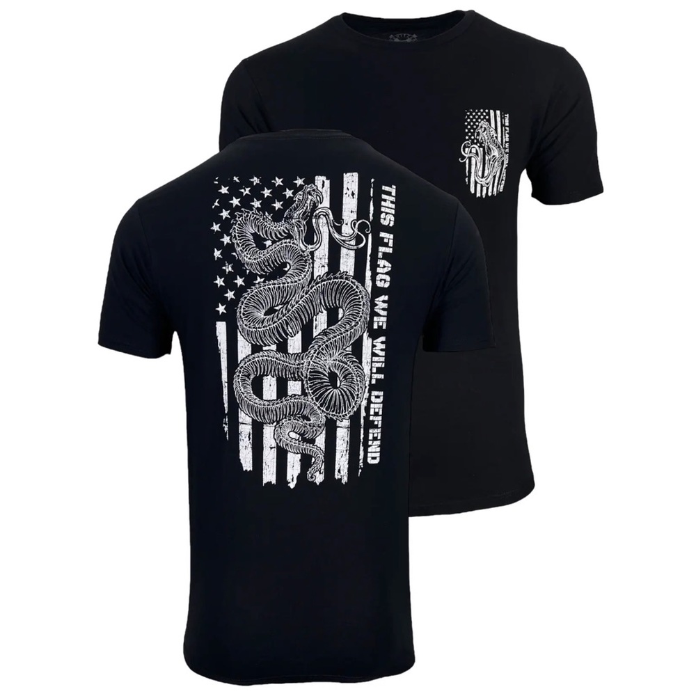 Howitzer Style Men's T-Shirt DEFEND FLAG Military Grunt MFG